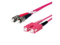 Miniatyrbild 1 av 3: TELEGRTNER FO duplexadapterkabel, 2x ST, SC Duplex G50/125 OM4, lila, 1 m