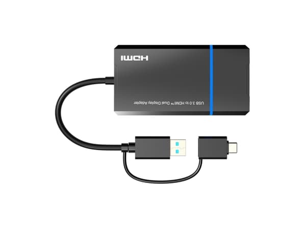 MicroConnect USB-C or USB A 2in1 to HDMI 2x splitter with one click - Digital/Daten (MC-USB3.1CHDMIX2-2IN1)