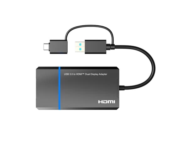MicroConnect USB-C or USB A 2in1 to HDMI 2x splitter with one click - Digital/Daten (MC-USB3.1CHDMIX2-2IN1)