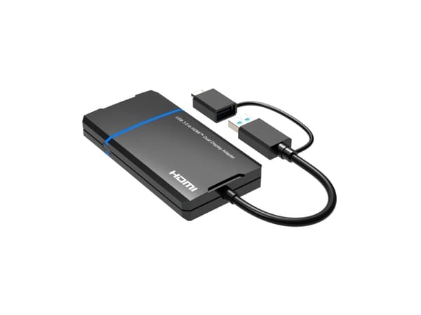 MicroConnect USB-C or USB A 2in1 to HDMI 2x splitter with one click - Digital/Daten (MC-USB3.1CHDMIX2-2IN1)
