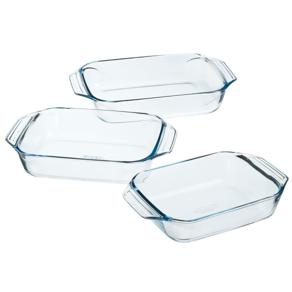 Pyrex ovnfadsæt i 3 dele firkantet glas 912S734/6143
