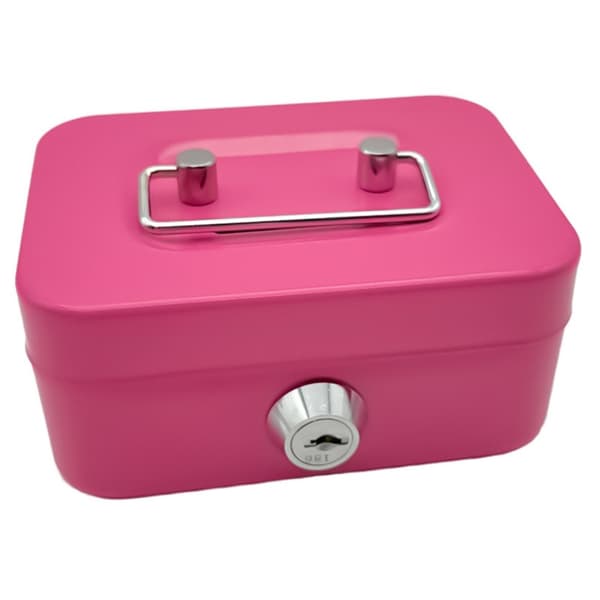 Kassaskrin med nyckel - Rosa