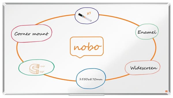 Whiteboard NOBO premium emalj 70'