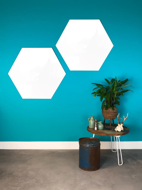 Whiteboard uden kant - Hexagon - 100 cm - Magnettavle