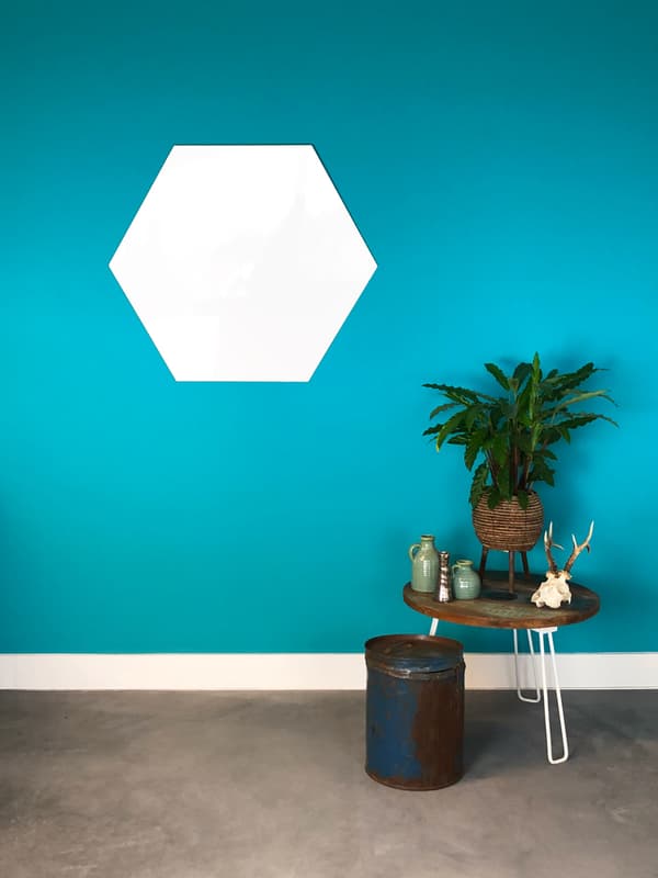 Whiteboard uden kant - Hexagon - 100 cm - Magnettavle
