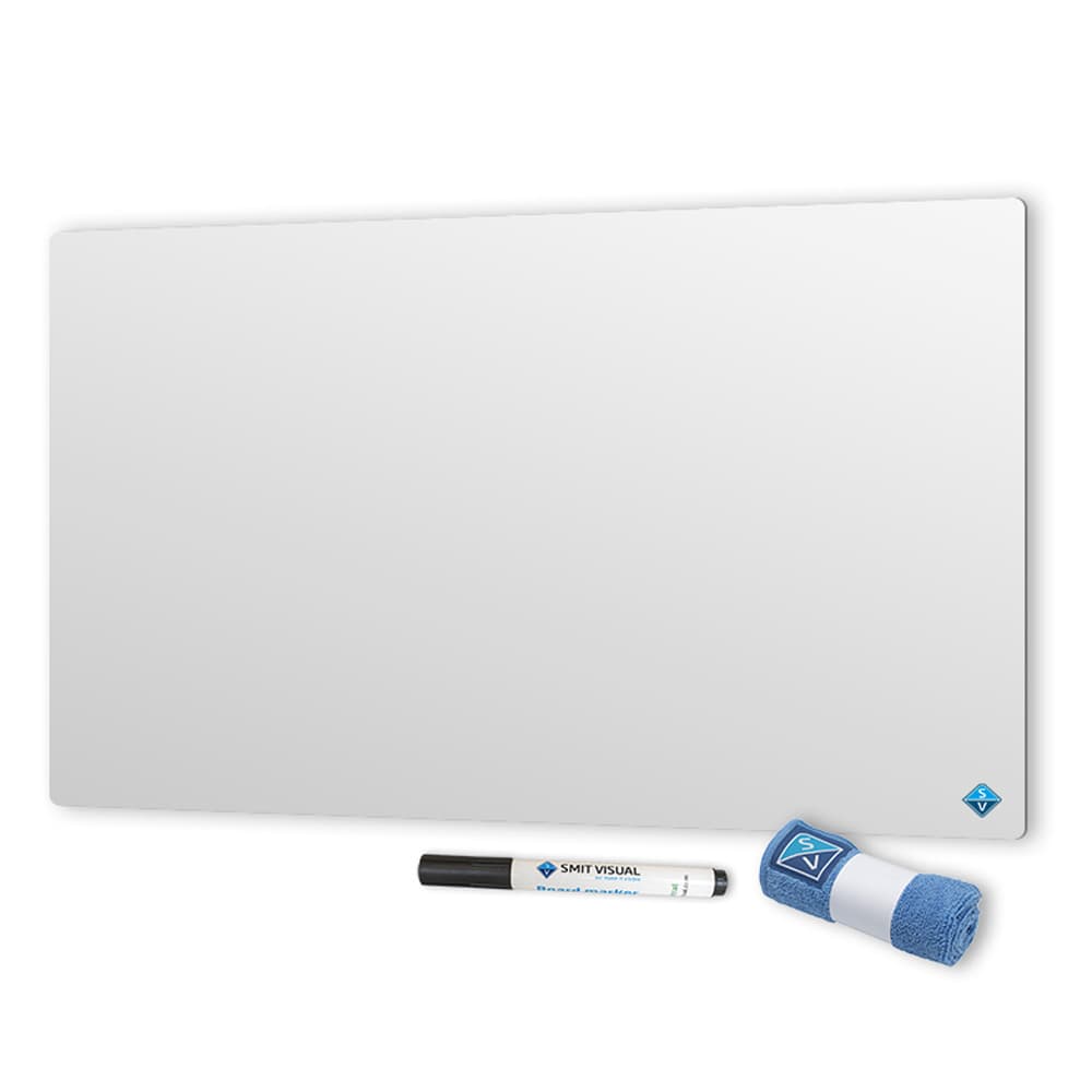 Emalj whiteboard utan kant - 100x100 cm