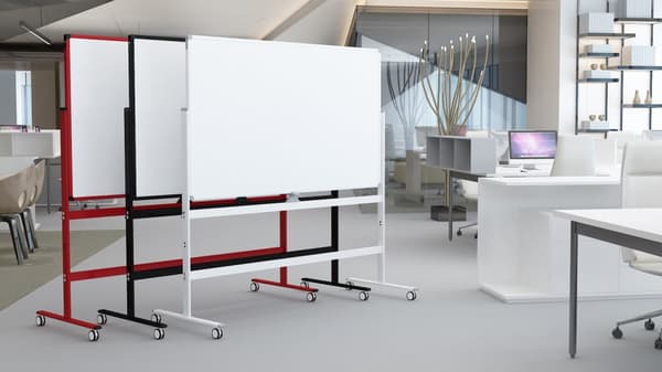 Mobil tavle 90x120 cm - Dobbeltsidet - Hvid