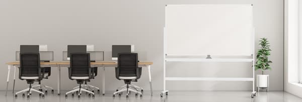 Mobil tavle 90x120 cm - Dobbeltsidet - Hvid