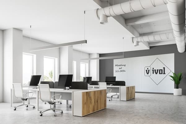 Whiteboard væg 200x400 cm (4 paneler) - PRO - Polyester belægning