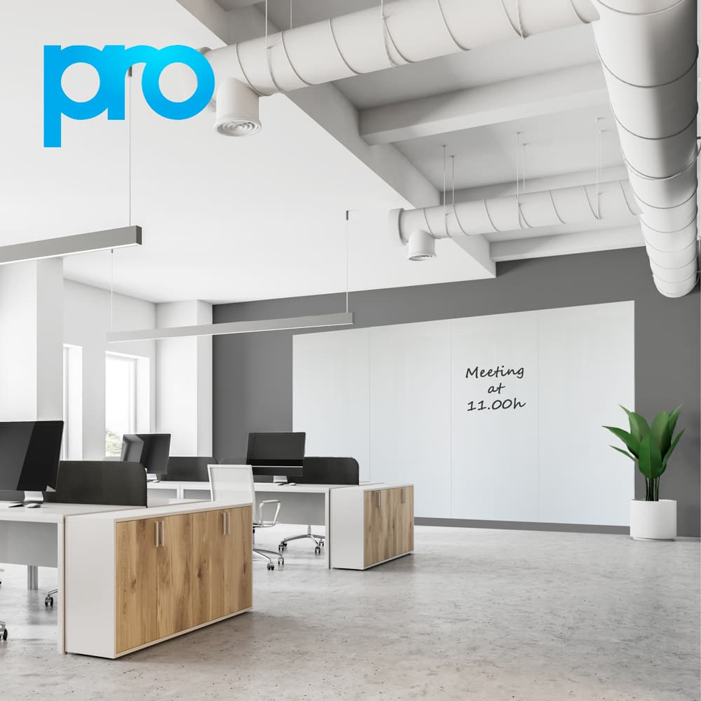 Whiteboardvägg 200x400 cm (4 paneler) - PRO - Polyesterbeläggning