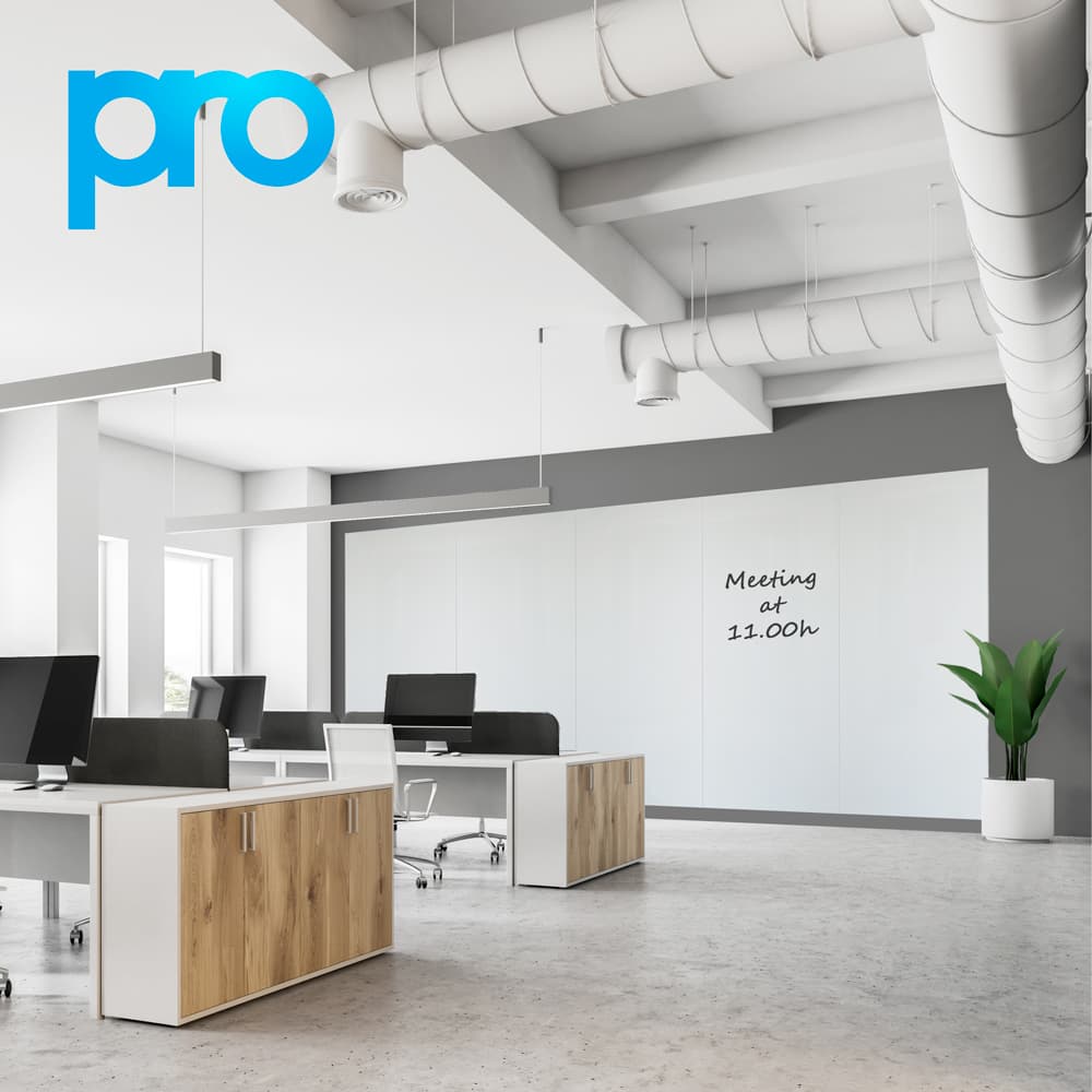 Whiteboardvägg 200x500 cm (5 paneler) - PRO - Polyesterbeläggning