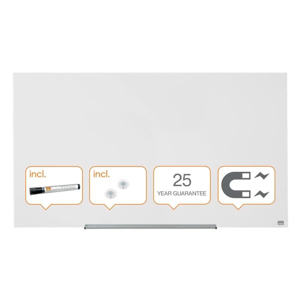 Glastavla NOBO 57' Widescreen vit