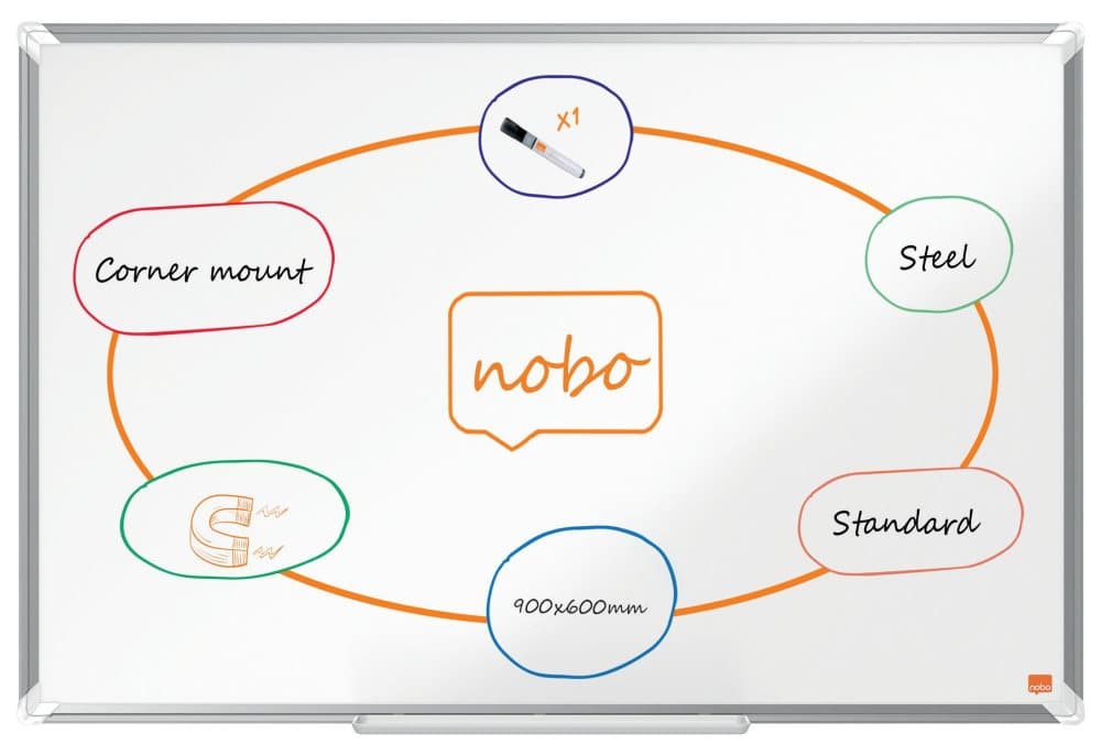 Whiteboard NOBO premium stål 90x60cm