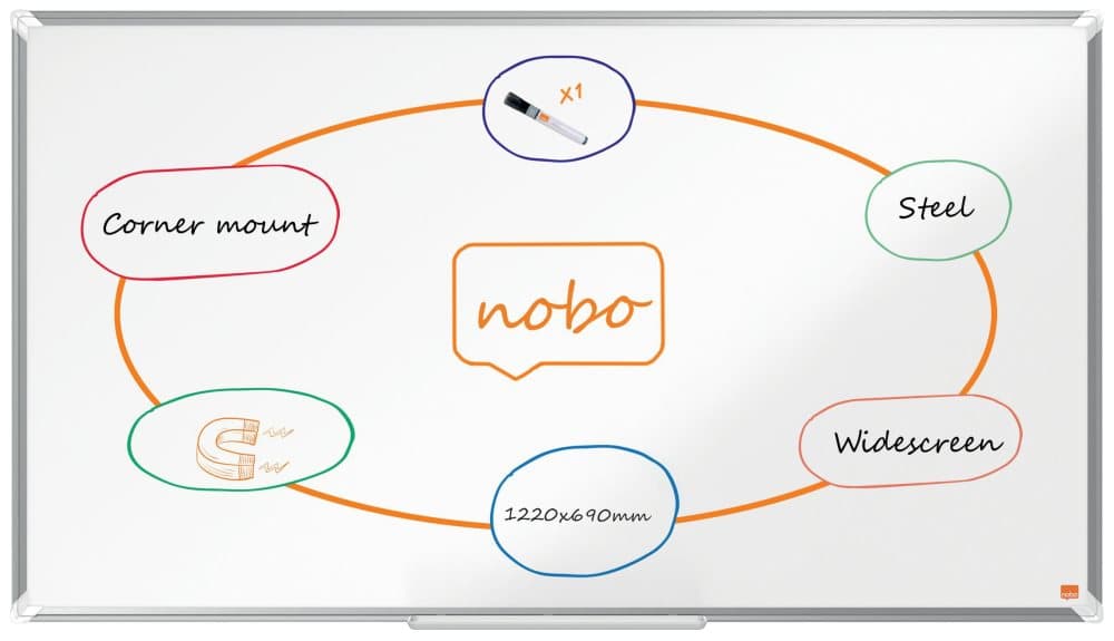 Whiteboard NOBO premium stål 55'