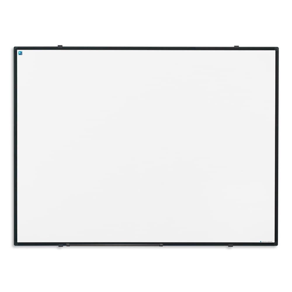 Whiteboard Softline profil - 8mm svart aluminium - Vit emalj stål - 90x120 cm