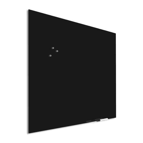 Premium glasplade med blindfastgørelse - 100x100 cm - Sort