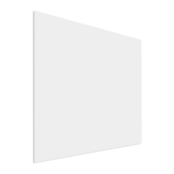 Premium glasplade med blindfastgørelse - 100x100 cm - Hvid