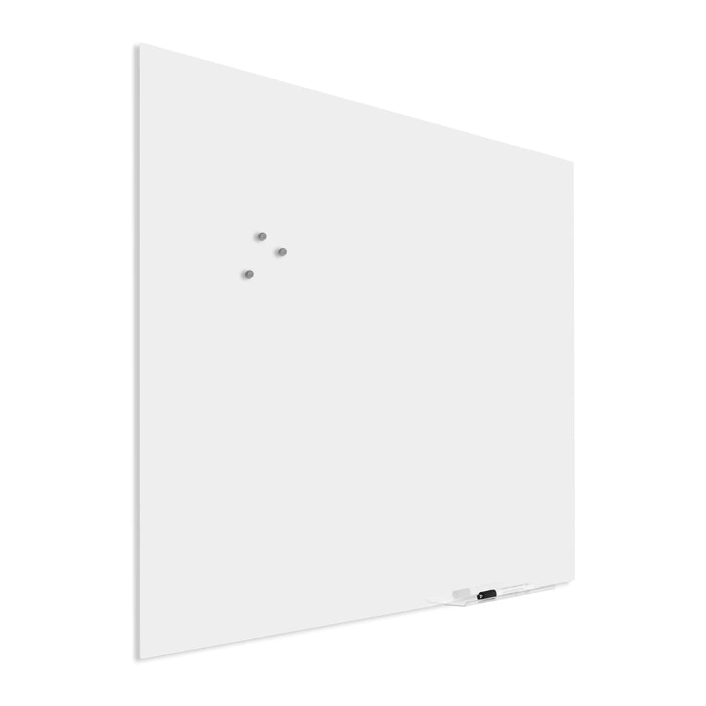 Premium glasskiva med blindfäste - 100x100 cm - Vit