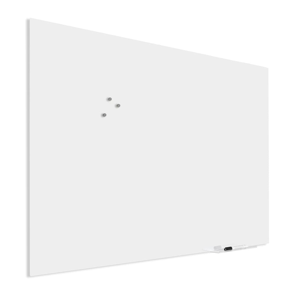 Premium glasskiva med blindfäste - 100x150 cm - Vit