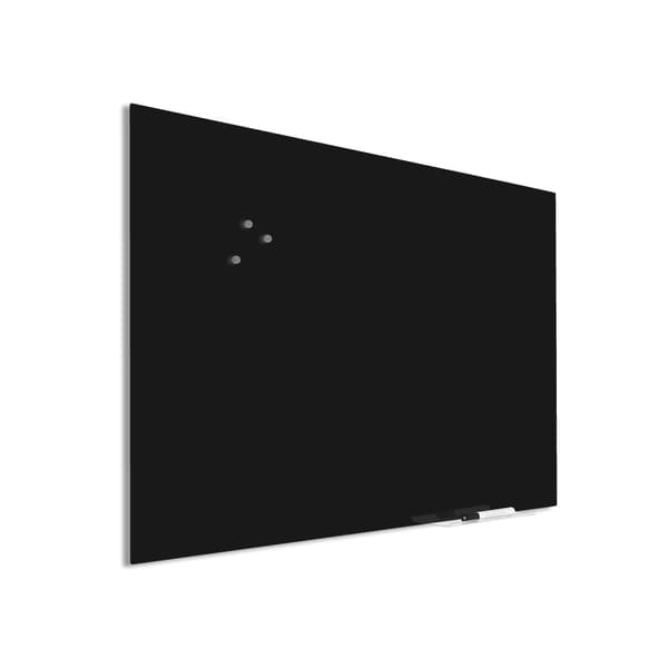 Premium glasplade med blindfastgørelse - 60x90 cm - Sort