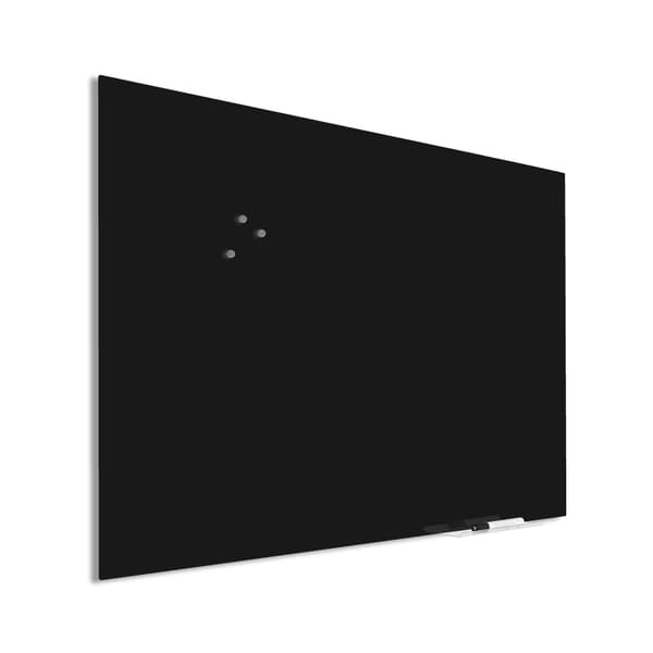 Premium glasplade med blindfastgørelse - 90x120 cm - Sort