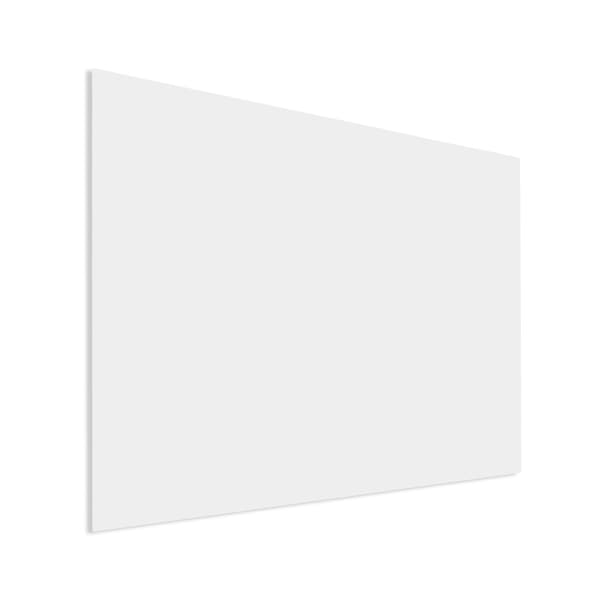 Premium glasplade med blindfastgørelse - 90x120 cm - Hvid