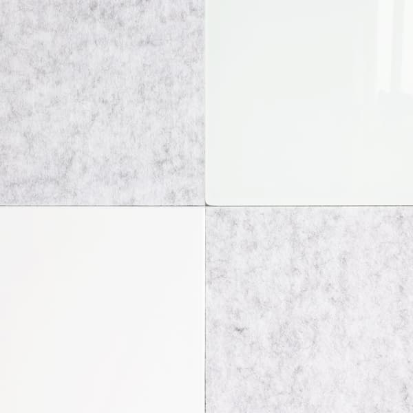 Premium glasplade med blindfastgørelse - 90x120 cm - Hvid