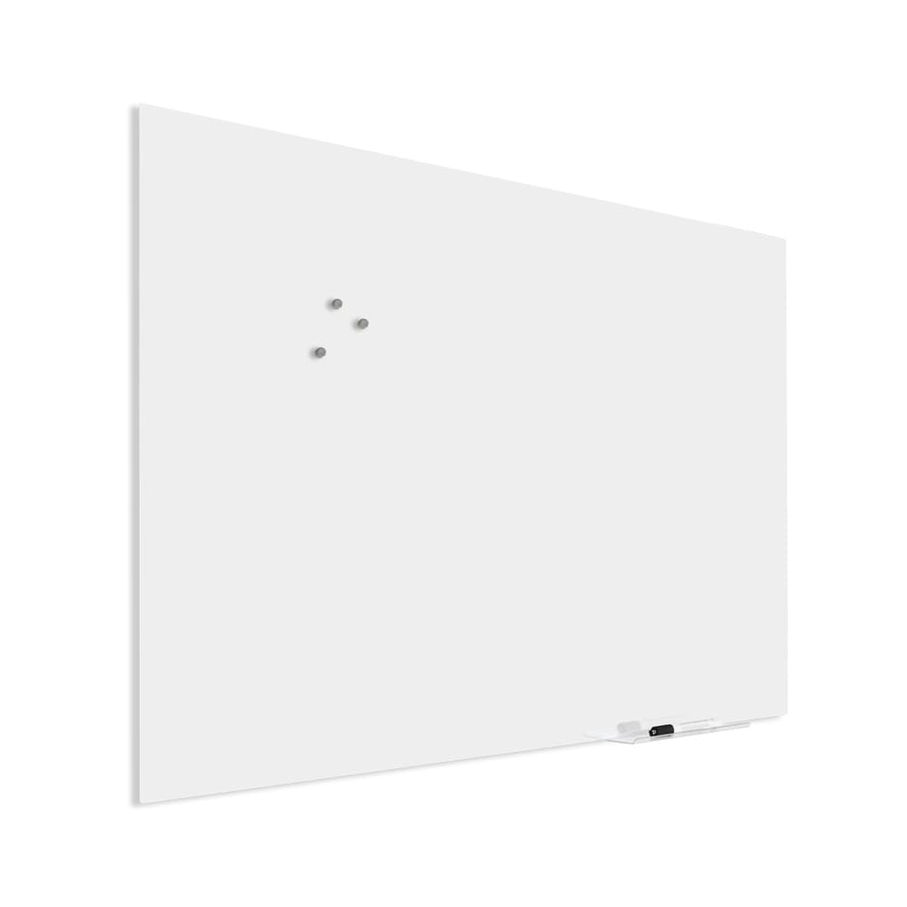 Premium glasskiva med blindfäste - 90x120 cm - Vit