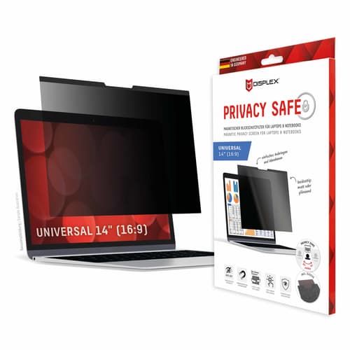 Displex PRIVACY SAFE magnetic 2-way privacy filter for Laptop/ Notebook 14'' (16:9)