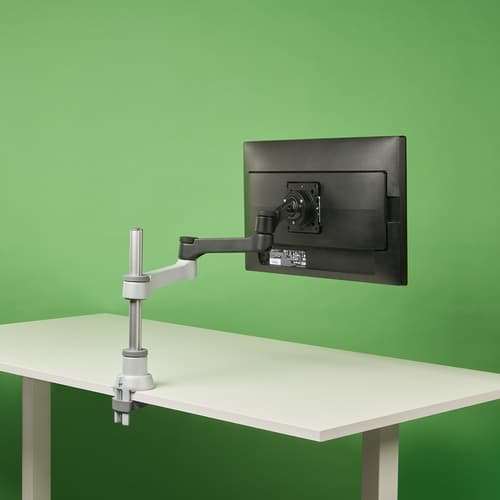 R-Go Zepher Single Monitor Arm - Black/Silver Sort, Sølv