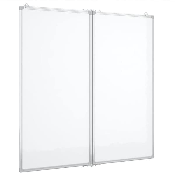vidaXL magnetisk whiteboard 80x80x1,7 cm foldbart aluminium