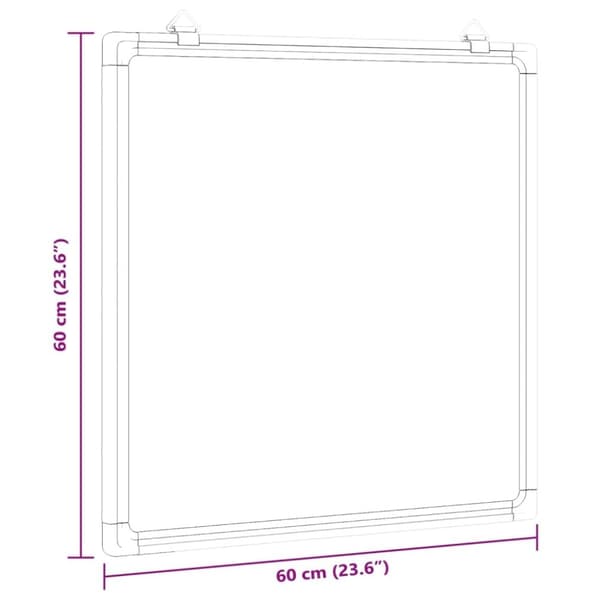 vidaXL Magnetisk tavle 60x60x1,7 cm aluminium