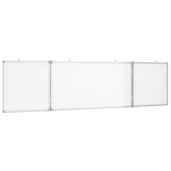 vidaXL Magnetisk whiteboard hopfällbar 200x50x1,7 cm aluminium