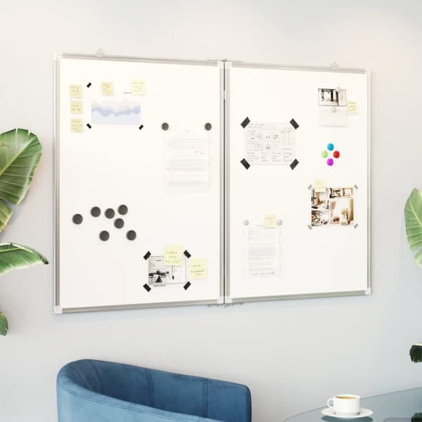 vidaXL magnetisk whiteboard 120x80x1,7 cm foldbart aluminium
