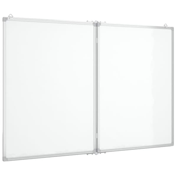vidaXL magnetisk whiteboard 120x80x1,7 cm foldbart aluminium