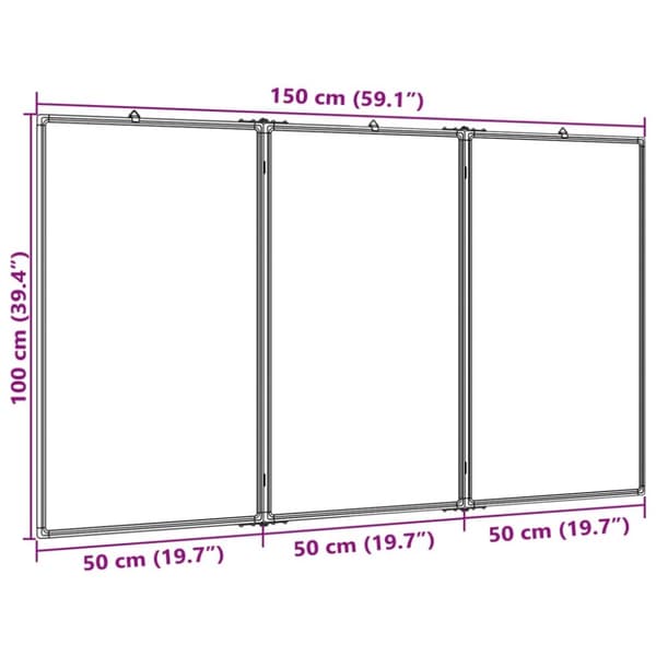 vidaXL Magnetisk tavle sammenleggbar 150x100x1,7 cm aluminium