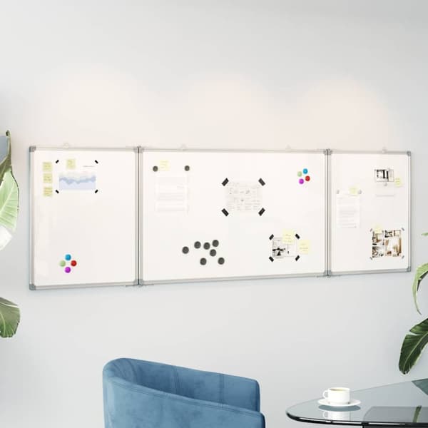 vidaXL magnetisk whiteboard 160x60x1,7 cm foldbart aluminium