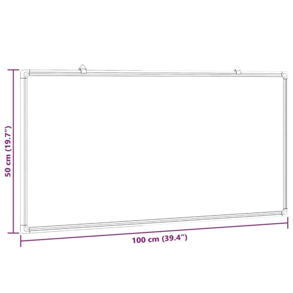vidaXL magnetisk whiteboard 100x50x1,7 cm aluminium