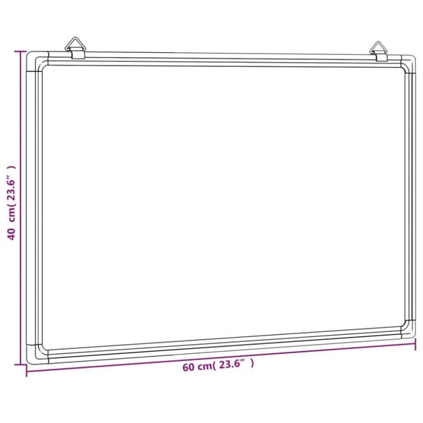 vidaXL magnetisk whiteboard 60x40x1,7 cm aluminium