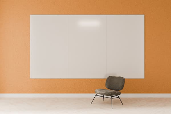 Smit Visual Design rammeløs whiteboard emalje - Lige - 98x148 cm