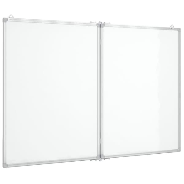 Magnetisk whiteboard hopfällbar 120x80x1,7 cm aluminium