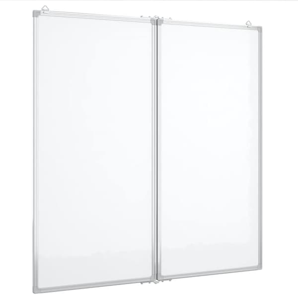 Magnetisk whiteboard hopfällbar 80x80x1,7 cm aluminium