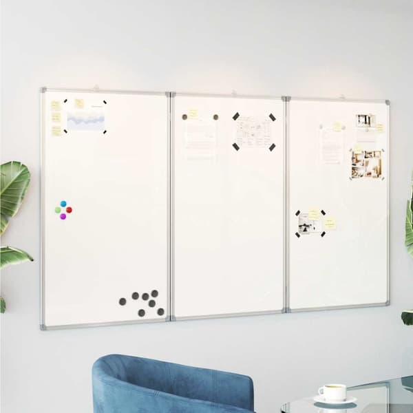 Magnetisk whiteboard hopfällbar 180x100x1,7 cm aluminium