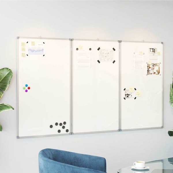 Magnetisk whiteboard hopfällbar 150x100x1,7 cm aluminium