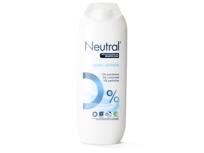 Neutral 0%, Lotion, Fuktgivande, Näringsgivande, Känslig hud, Mycket torr hud, 250 ml, Glycerin, Jojobaolja, Sheasmör, Flaska