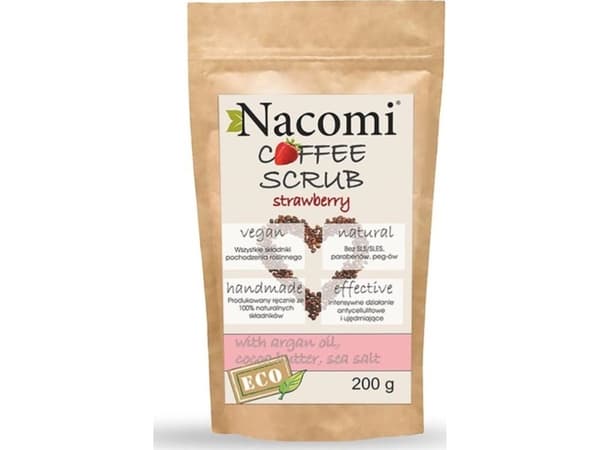 NACOMI_Coffee Scrub jordbær kaffeskrubb 200g