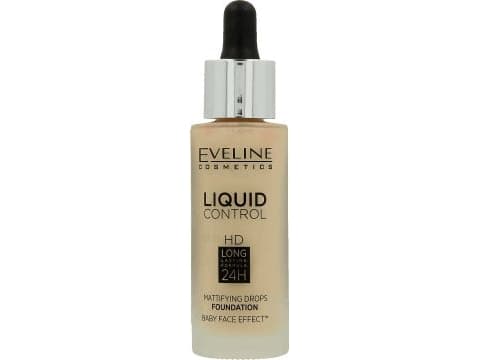 Eveline Liquid Control HD Face foundation with dropper No. 015 Light
