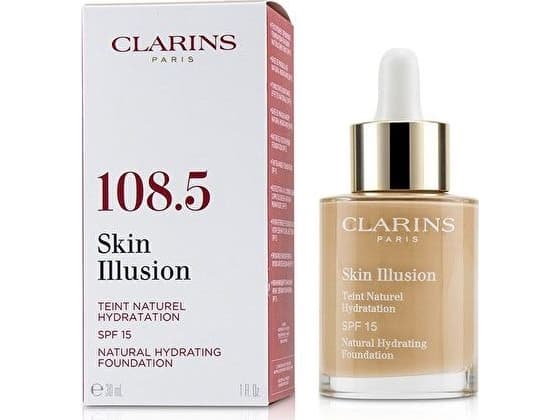 CLARINS SKIN ILLUSION NATURAL HYDRATING FOUNDATION SPF 15 108.5W Cashew 30ML