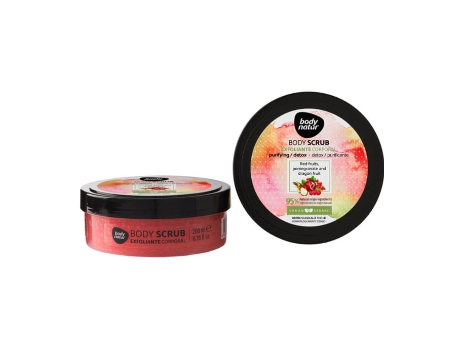 Body Natur Body Scrub Red Fruits, Alle hudtyper, 200 ml, Kvinner, Eksfoliering, Krukke, Aqua, Cetearyl Alcohol, Isopropyl Myristate, Glycerin, Oryza