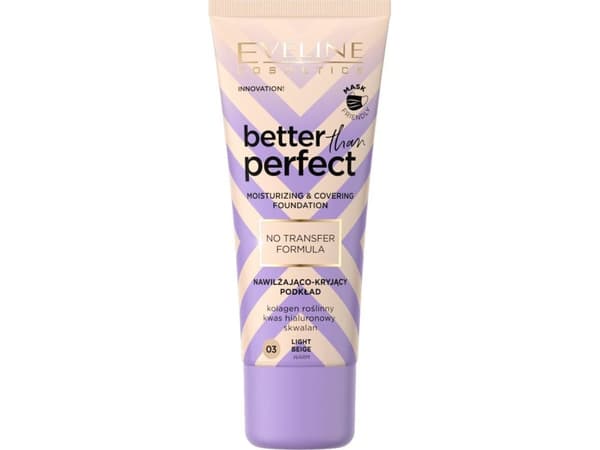 Eveline EVELINE_Better Than Perfect fuktighetsgivende og dekkende foundation 03 Lys Beige 30ml